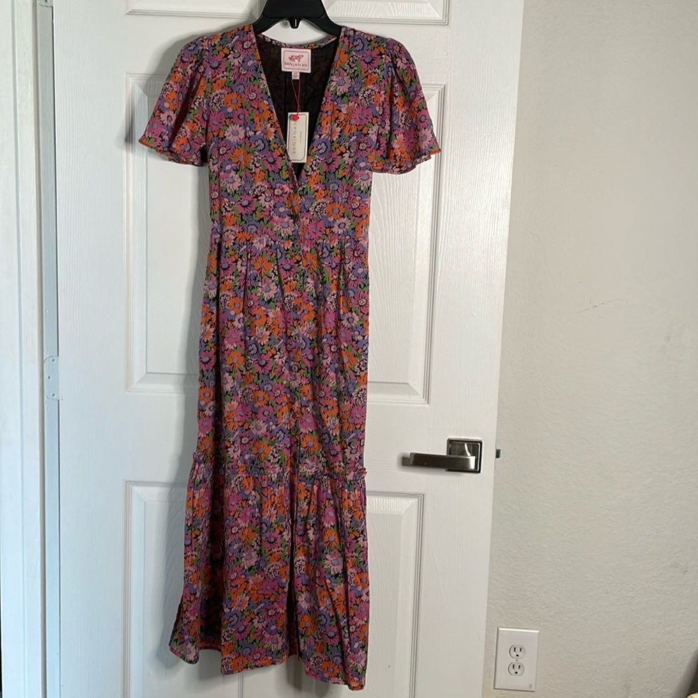 NWT Banjanan Lesly floral maxi dress in portobello beauty